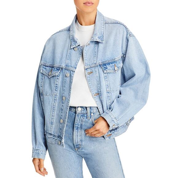 Agolde 'Charli' Blue Cotton Oversized Denim Jacket Size XS - Picture 1 of 5